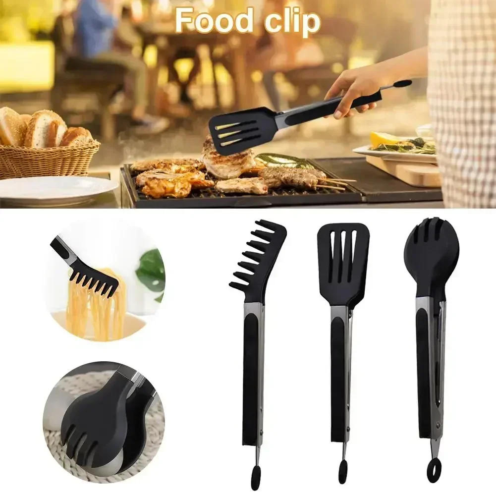 Description Picture 3 of itemStainless Steel Silicone Kitchen Tongs Bbq Clip Salad Cooking Tool Food Serving Tongs Pinzas De Cocina Kitchen Appliance Parts