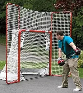 Description Picture 4 of itemGoal Folding Hockey Training Goal Net w/ Backstop, Targets, & Shooter Tutor , Red/White, 2-Inch