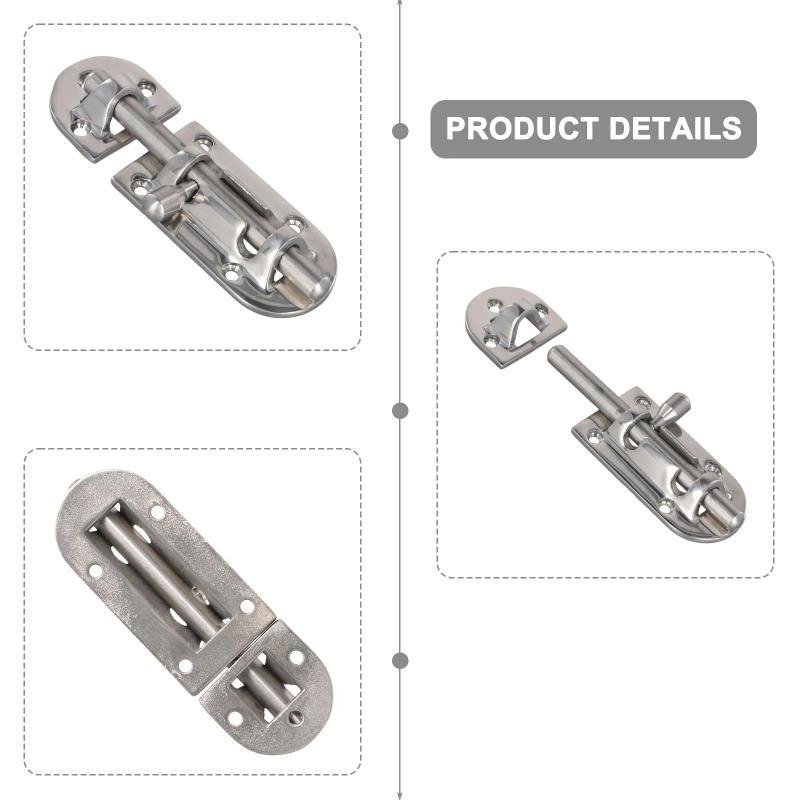 Description Picture 4 of item1pcs Boat Door Lock Latch Car Stainless Steel Marine Boat Door Glass Lock Latch Slide Bolt Clasp 110mm Boat Door Lock Hardware