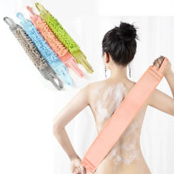 2 In 1 Shower Exfoliating Back Scrubber Bath Belt Towel Deep Mud Clean Korean Body Washcloth Japanese Rear Scrub Pull Strap Tool