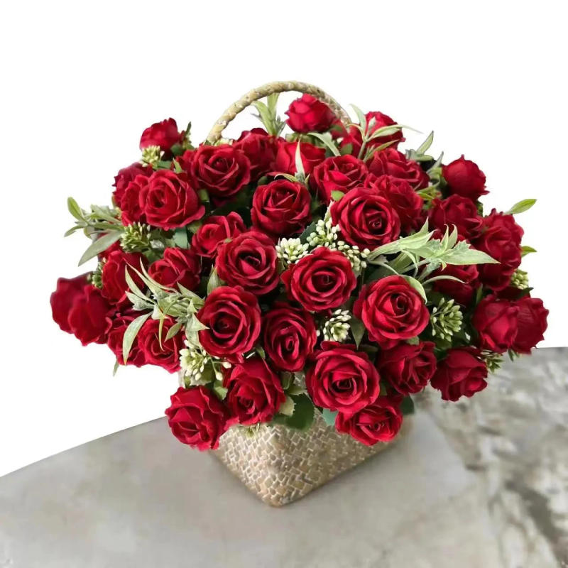 Description Picture 2 of item10 Heads Rose Bouquet Artificial Flowers Western Rose Wedding Decoration 6 Colors Peonies Fake Flowers Artificial Flowers
