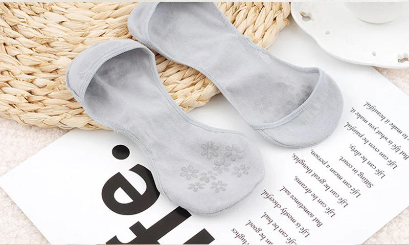 Description Picture 6 of itemSocks women's Super Invisible No Show  Summer Thin Silicone Non-slip Shallow Mouth Solid  For High Heels Boat Socks