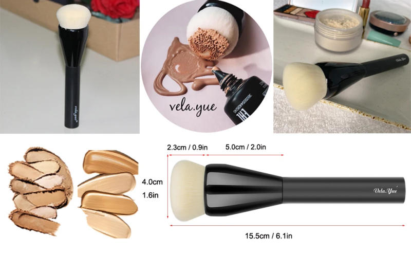 Description Picture 3 of itemVela.Yue Professional Foundation Brush Face Liquid Mineral Powder Cream Crease Base Sheer to Full Coverage Makeup Brush