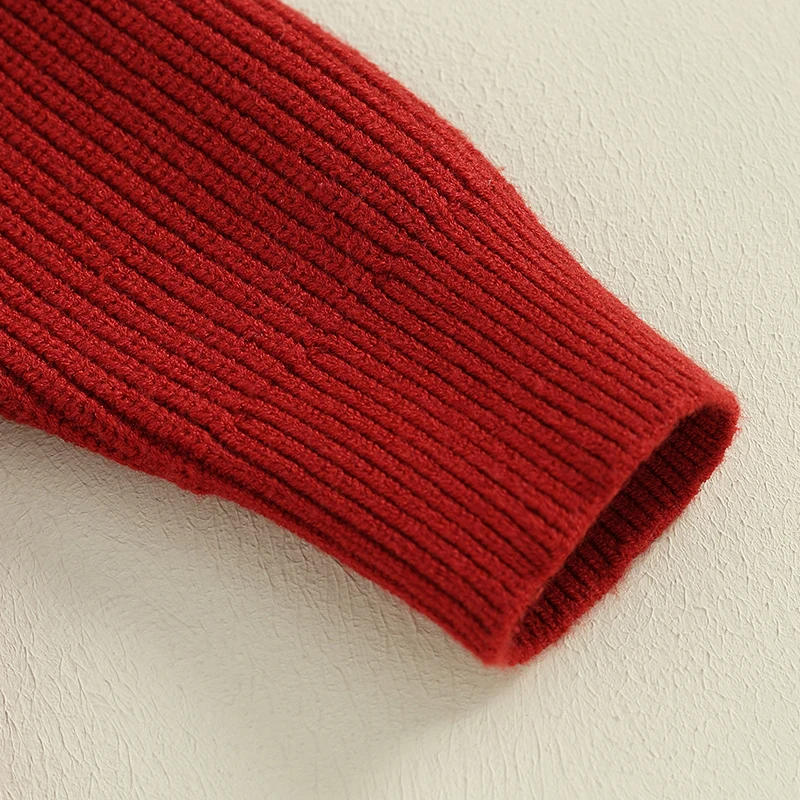 Description Picture 6 of itemKids Christmas Sweater Long Sleeve Crew Neck Letters Warm Winter Sweater Clothes for Girls Boys