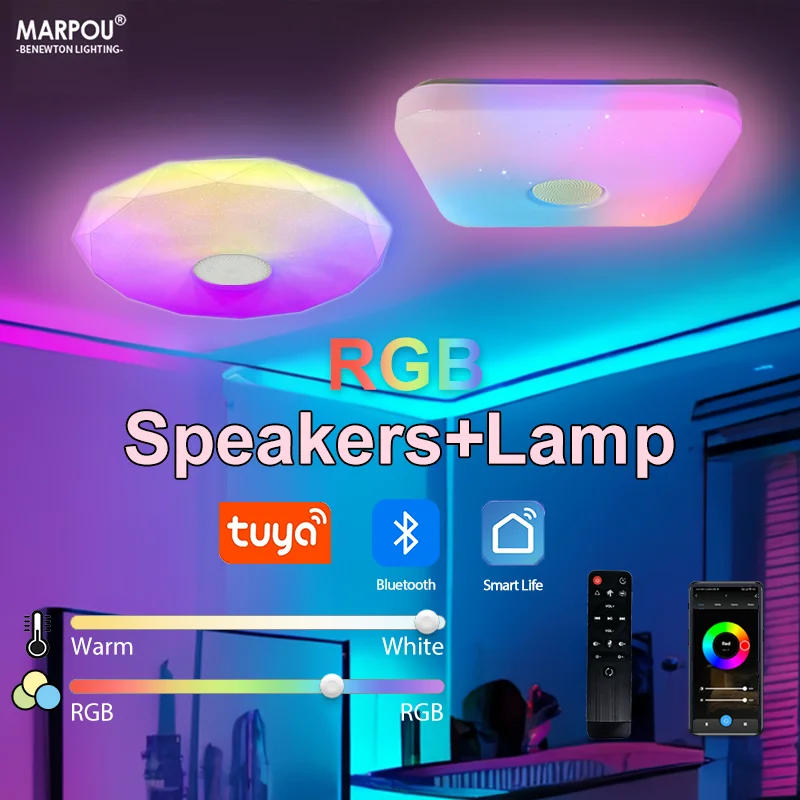 Description Picture 2 of item36W TUYA Smart Home RGB Ceiling Light with Speaker LED Light 220V Room Decoration Bluetooth WiFi Remote Control Dimming Bedroom