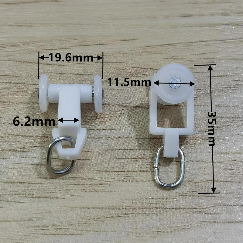 Description Picture 3 of item40PCS plastic track pulley old-fashioned universal curtain bead hanging wheel hook window decoration hardware accessories