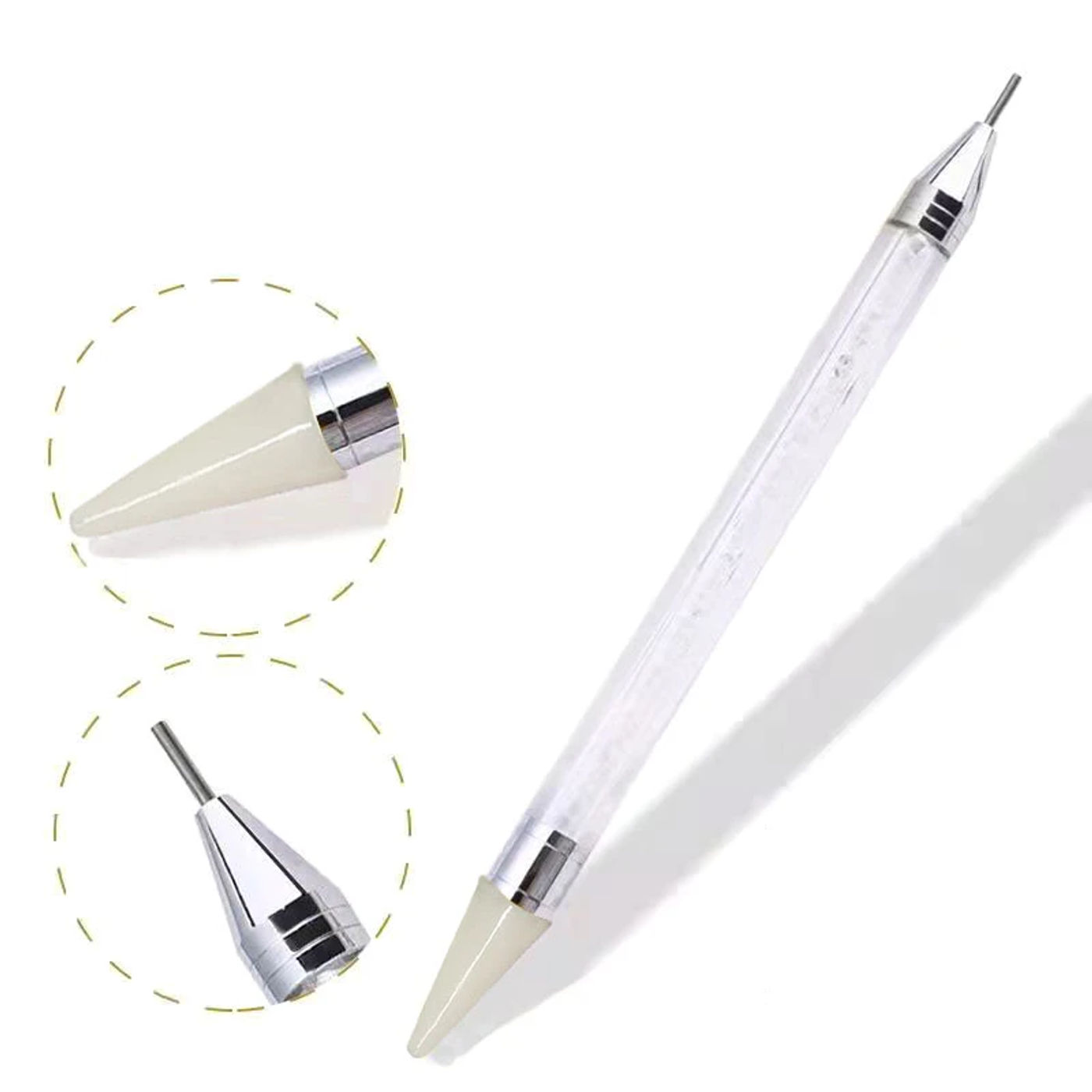 Description Picture 5 of item1pcs Crystal Double Head Point Drill Pen Gem Rhinestone Picker Wax Pencil 2Ways Use Sticking Picking Dotting Jewelry Tools