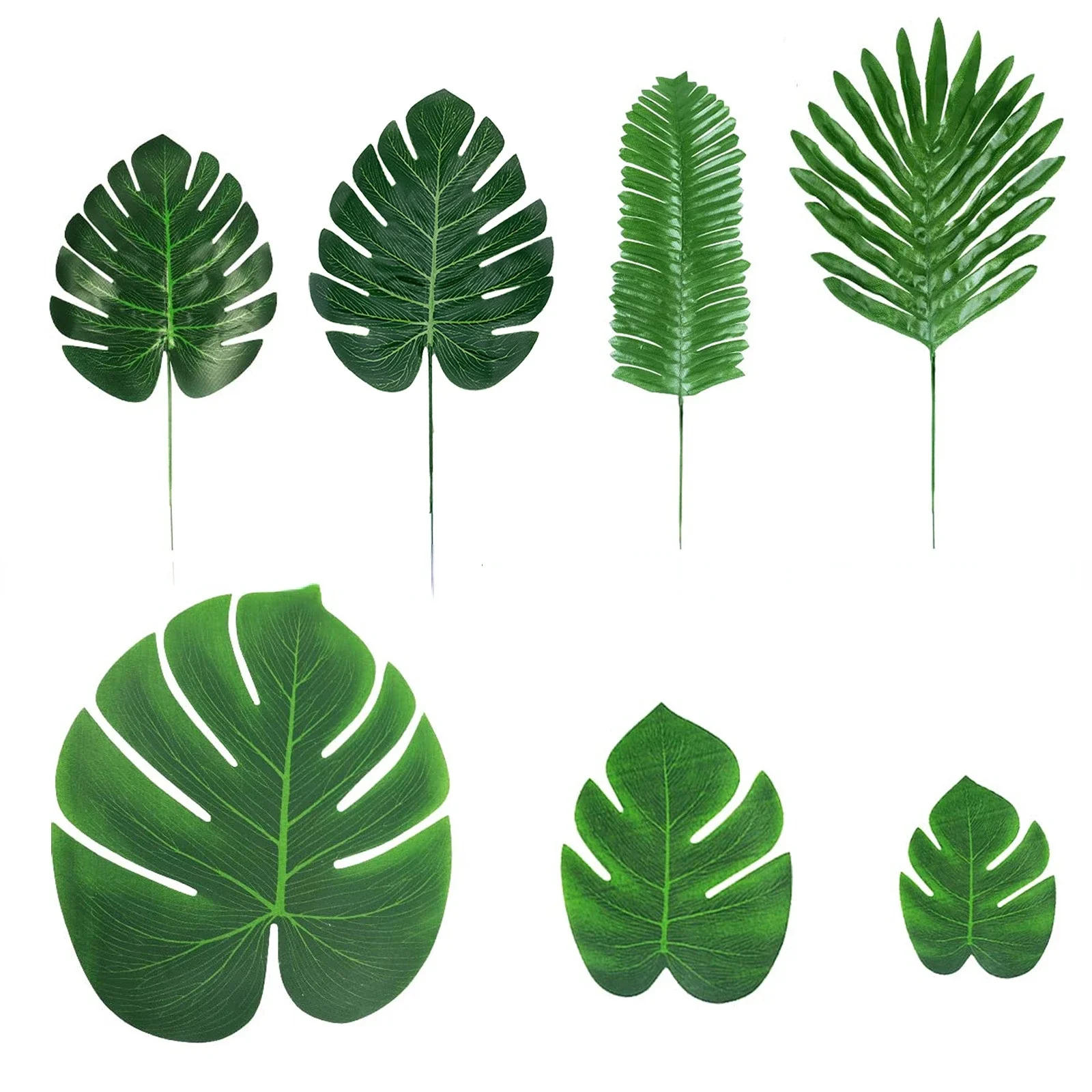 Description Picture 6 of item10PCS Tropical Palm Leaves Summer Monstera Artificial Silk Turtle Leaves for Home Hawaiian Luau Beach Wedding Party Decor