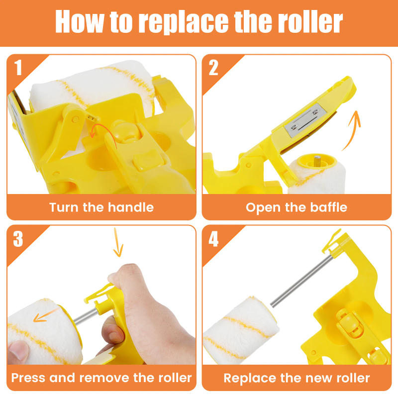 Description Picture 3 of item1/2PCS Paint Edger Roller Brush, Paint Edger Combo Kit, Portable Clean-Cut Brush, Home Room Wall Ceiling Indoor Outdoor Painting