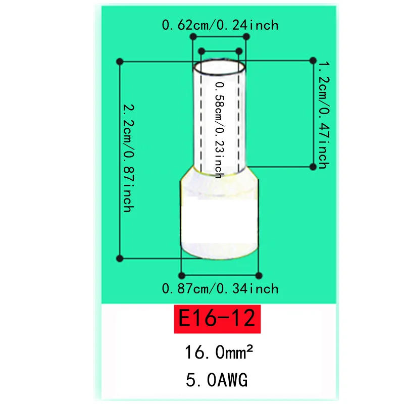Description Picture 4 of item300-2120 PCS Single Box VE Tubular Crimp Terminals and With Pliers Kit,Cable Electrical Connector,Insulated Wire Connectors