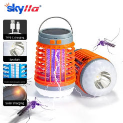 Powerful Portable Lanterns Solar Power USB Rechargeable LED Flashlight Mosquito Killer Lamp Outdoor Repellent Light For Camping