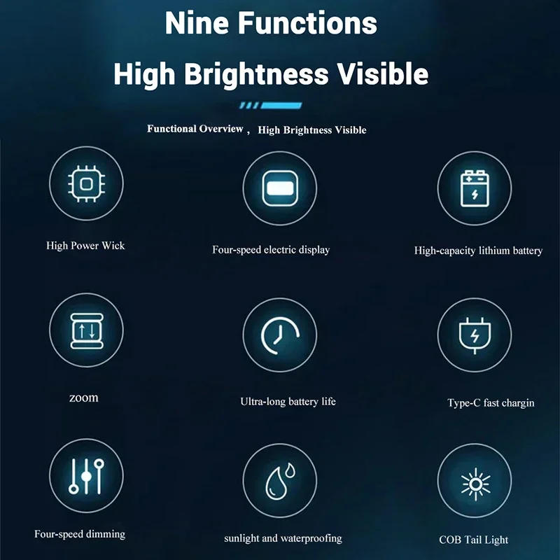 Description Picture 4 of itemPowerful P70 Led Flashlights 5000LM Ultra Bright Tactical Light Emergency Spotlights Telescopic Zoom Light Built-in Battery