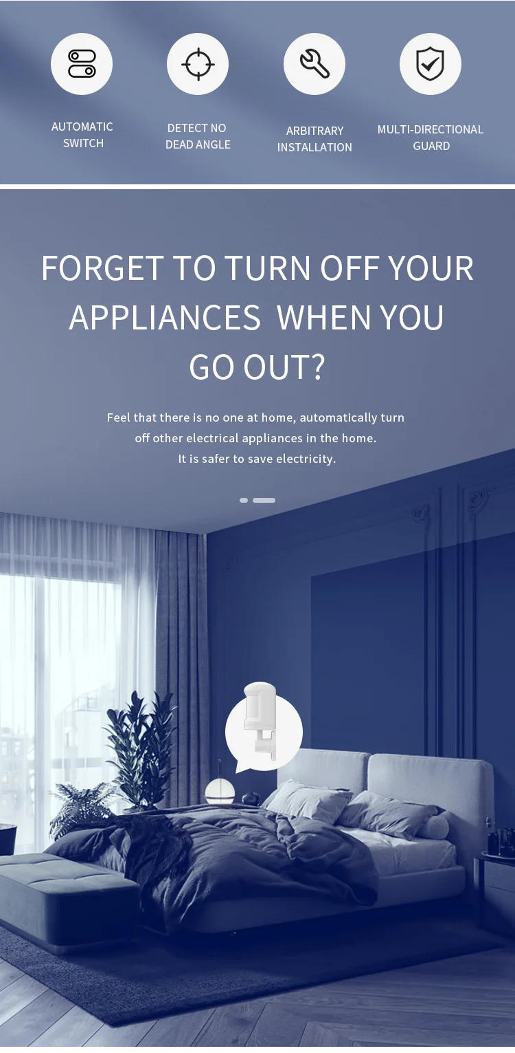 Description Picture 5 of itemTuya Zigbee Human Body Sensor Detectors PIR Motion Sensor Smart Home Security Alarm Sensor Smart Life App Remote Monitoring