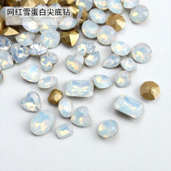 5PCS Sparkle Ice Translucent Snow Egg White Sharp Diamonds Crystal Nail Art Rhinestones Jewelry Decorations Manicure Ornaments