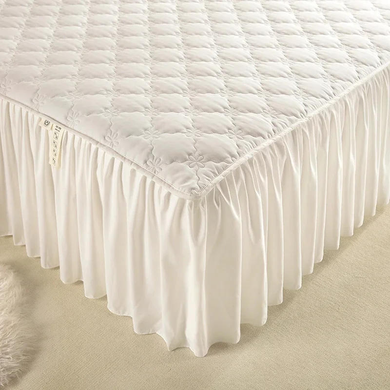 Description Picture 4 of itemThickened Bed Skirt Solid Color Bed Cover Quilted Mattress Protector покрывало Skin-friendly Bedspread (No Pillowcase)