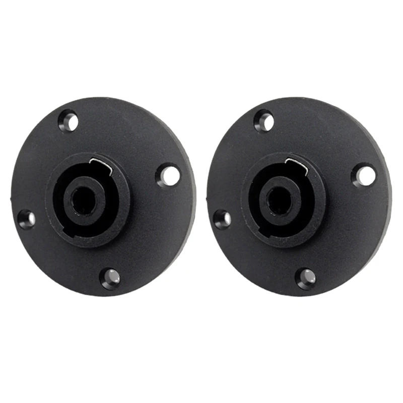 Description Picture 3 of itemFemale 4 Type Speakon Connector Round Speaker Plate with Metal Insert SpeakOn Panel Mount Socket Kits