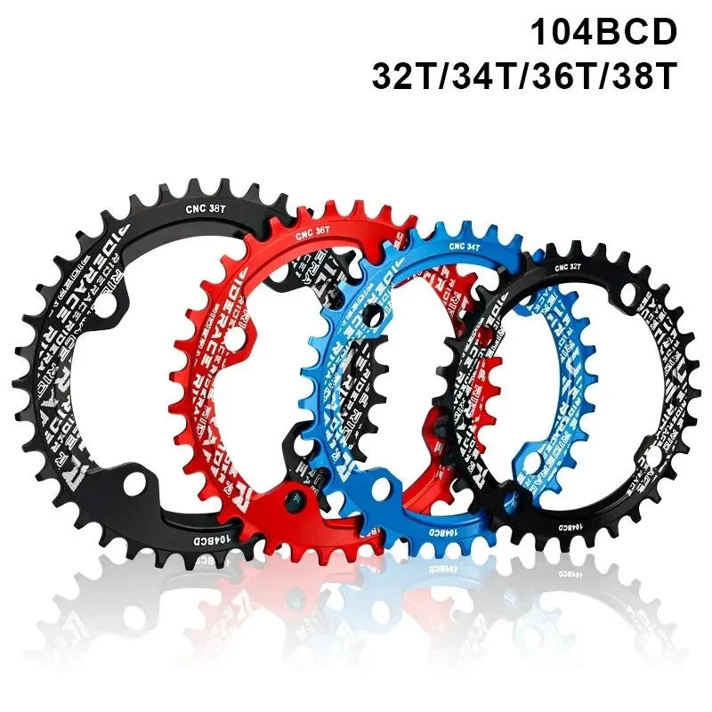 Description Picture 2 of itemRIDERACE Bicycle Crank Chainring 104BCD Round Shape Narrow Wide 32T/34T/36T/38T Mountain Bike Crankset Chainwheel Single Plate