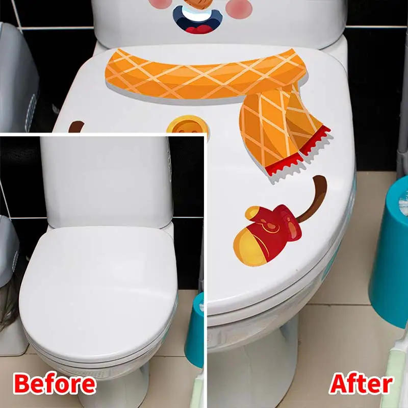 Description Picture 5 of itemChristmas Christmas Snowman Toilet Lid Decal Waterproof WC Removable Self-Adhesive Decor  Household Stickers M999