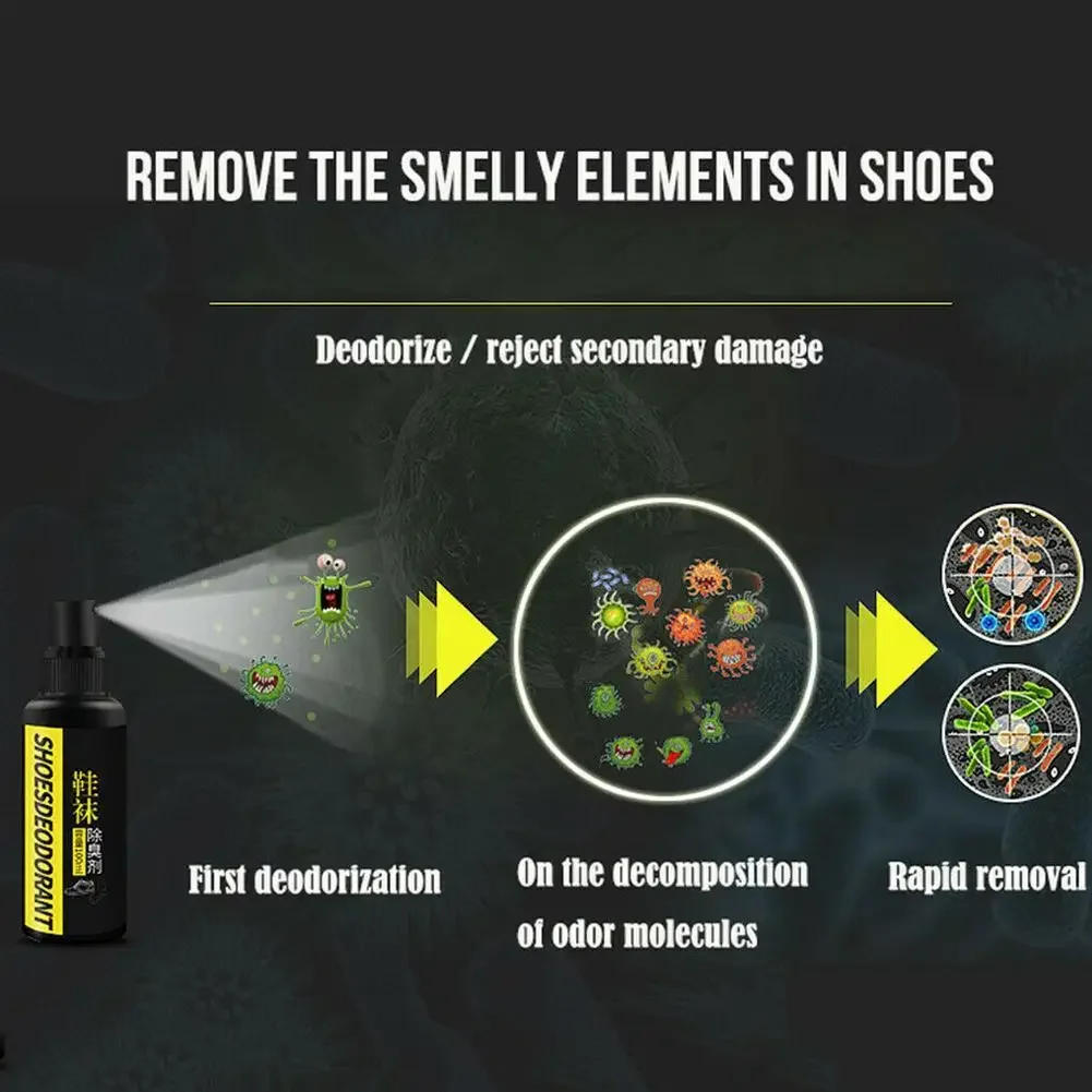 Description Picture 6 of itemSocks Shoes Deodorant Spray Shoes Stink Freshener Socks Odor Remover Spray Refresh Antiperspirant Foot Sweat Odor Remover 100ML