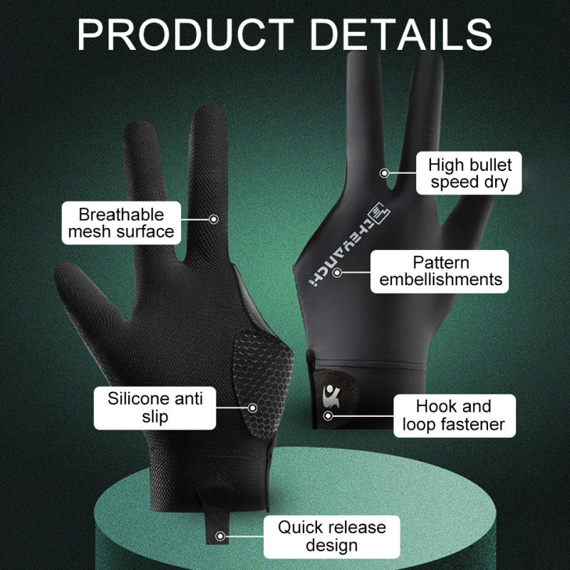 Description Picture 6 of itemKoKossi 1Pcs Professional Billiards Gloves Lightweight Breathable Long Finger Snooker Table Tennis Anti Slip Quick Drying Gloves