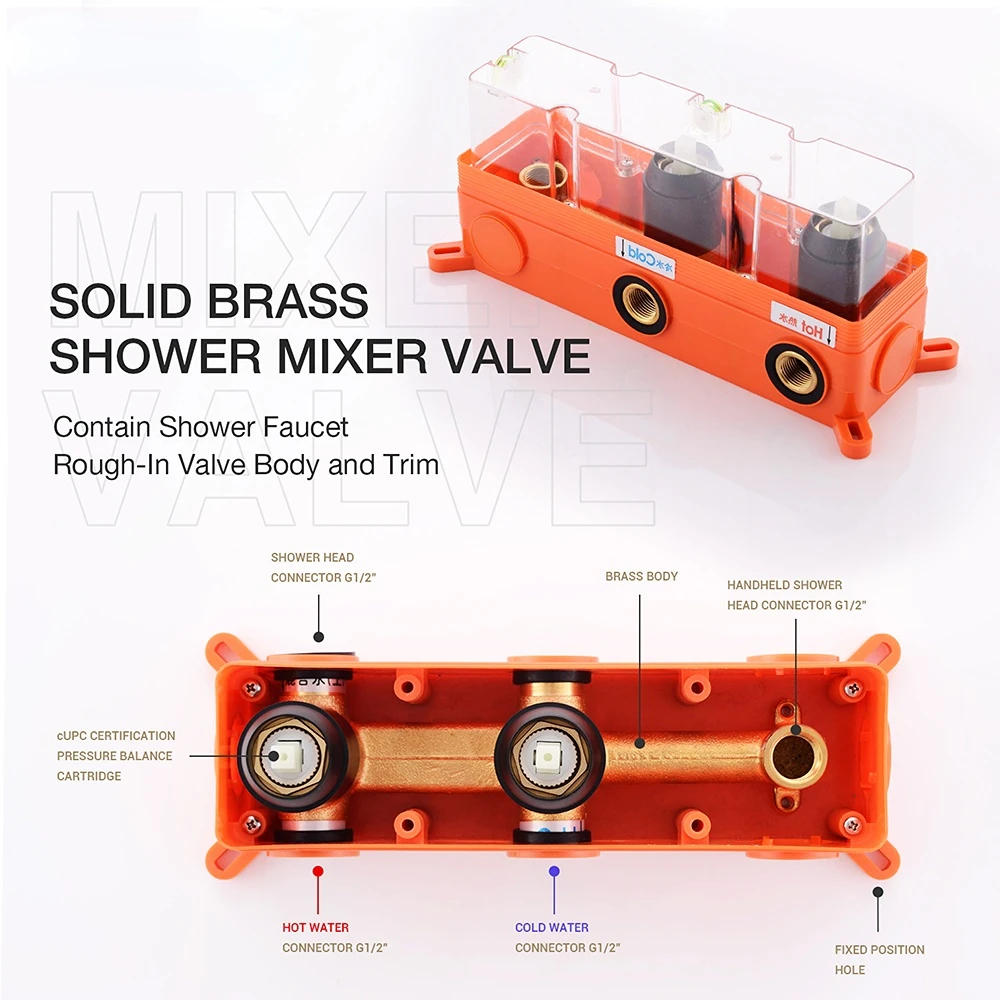 Description Picture 4 of itemSwitch Wall Mounted Bathroom Faucet Brass Black Ceiling Rain Shower Head Hand Sprayer Two-Function Hot&Cold Mixing With Seat