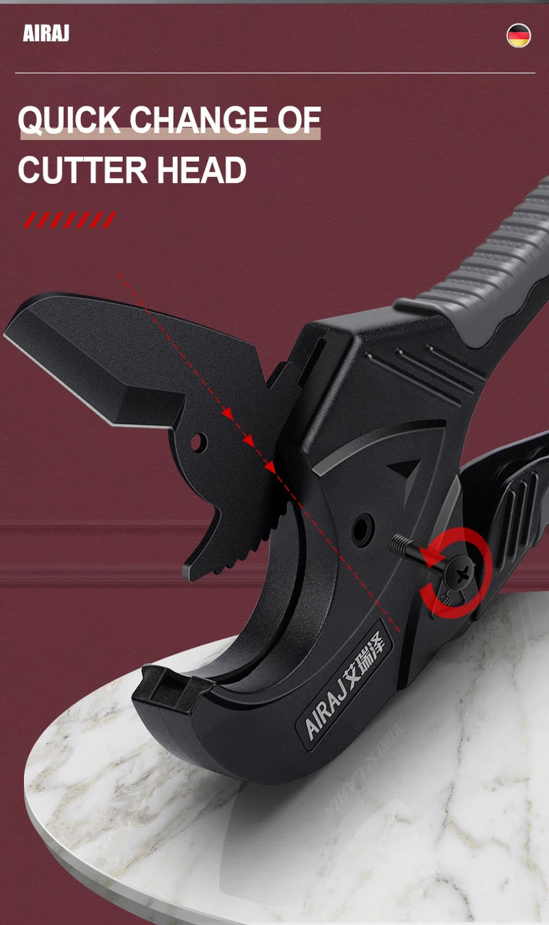 Description Picture 6 of itemAIRAJ 42MM Pipe Cutter Tool PVC/PEX/PPR Professional Cutting Pipe Cutter Wire Hot Melt Water Pipe Plastic Pipes Cutting Tool