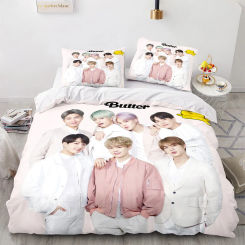 Teens Popular Character Photo King Queen Duvet Cover Pink Bedding Set Girl Modern Colorful Quilt Cover Polyester Comforter Cover