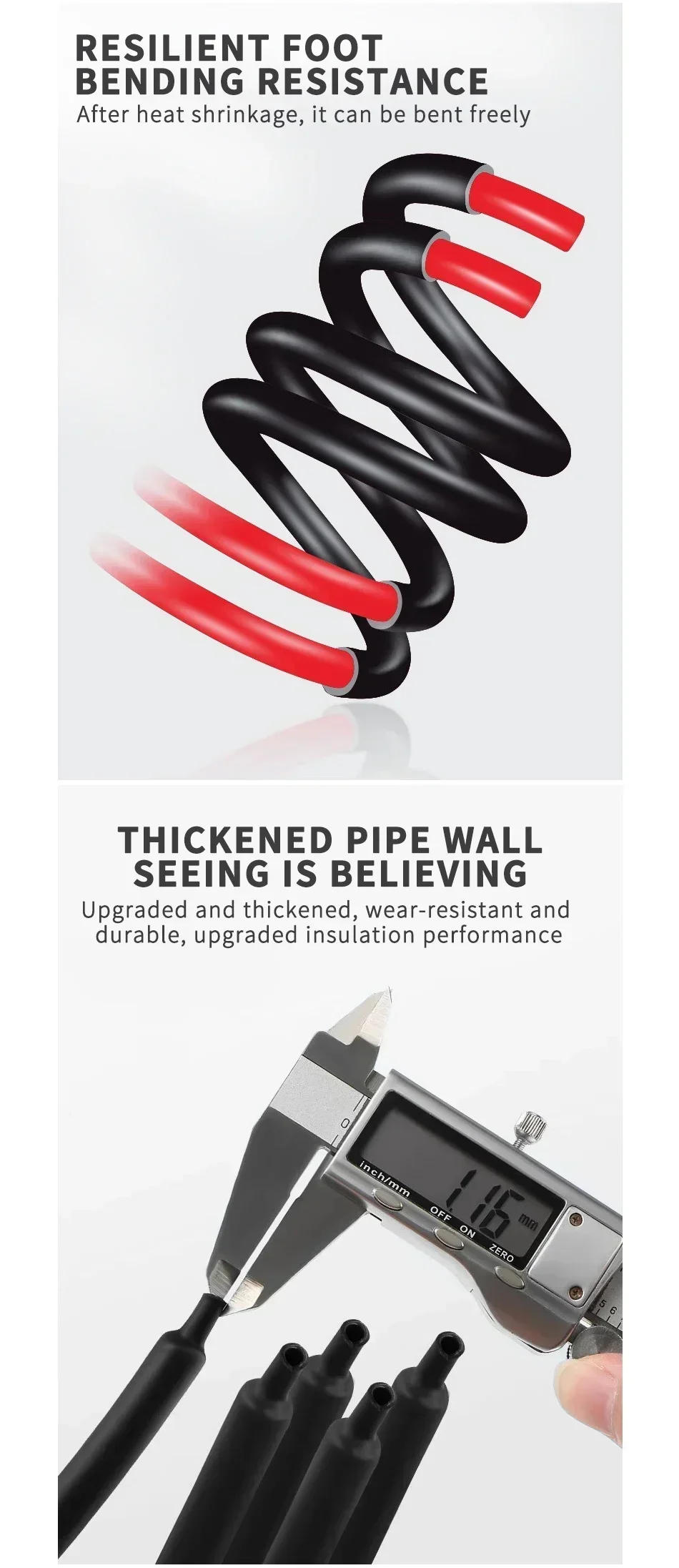 Description Picture 5 of item10/50/100 Meter Dia 2.4-25.4mm Heat Shrink Tube 3:1 Ratio Adhesive Lined Polyolefin Thermal Cable Sleeve Insulated Black/Red