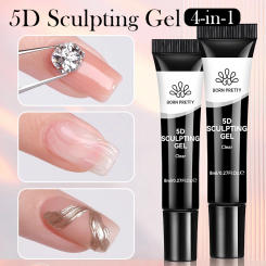 BORN PRETTY 8ml 5D Nail Art Gel Clear Sculpting Gel for Nail Art Design DIY 5D Embossing Gel for Painting Drawing Carving Gel