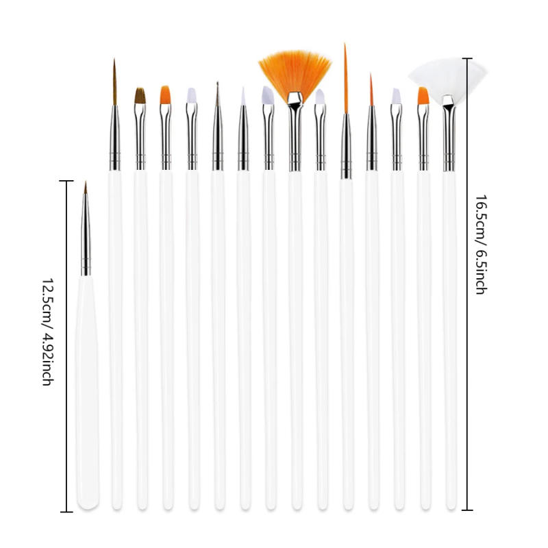 Description Picture 3 of item20Pcs Nail Art Brushes Design Set Dotting Painting Drawing Polish Brush Pen Tools Kit for Professional & Home Use