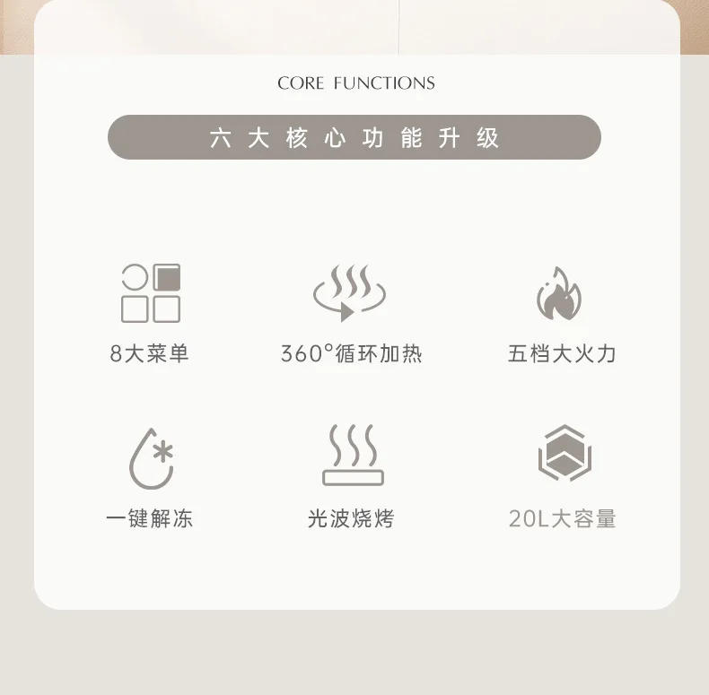 Description Picture 3 of item20L Smart microwave ovens Automatic microwave oven Two in one Steam roast  Oven Visual Portable microwave oven Home appliances