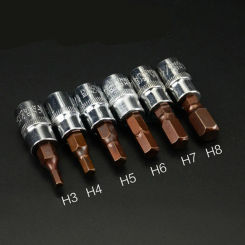 Screwdriver Bit Hex Socket Tools 1/4 Inch 1Pcs Drive H3 H4 H5 H7 Hand Head Inner Chrome Vanadium 6.35mm / 1/4\"