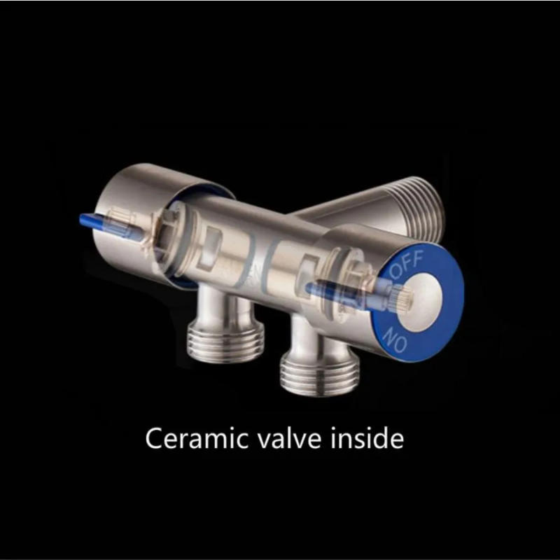 Description Picture 3 of itemToilet 2 Way Faucet 1in 2 out Head Two Way Water Washer Tap Faucet 304 Stainless Steel Bathroom Washing Machine Taps