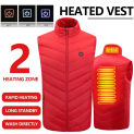 2 Areas Heat Electric Self Heating Vest Smart Heated Vest Men Women Usb Fleece Warming Heated Jacket Thermal Clothes Motorcycle