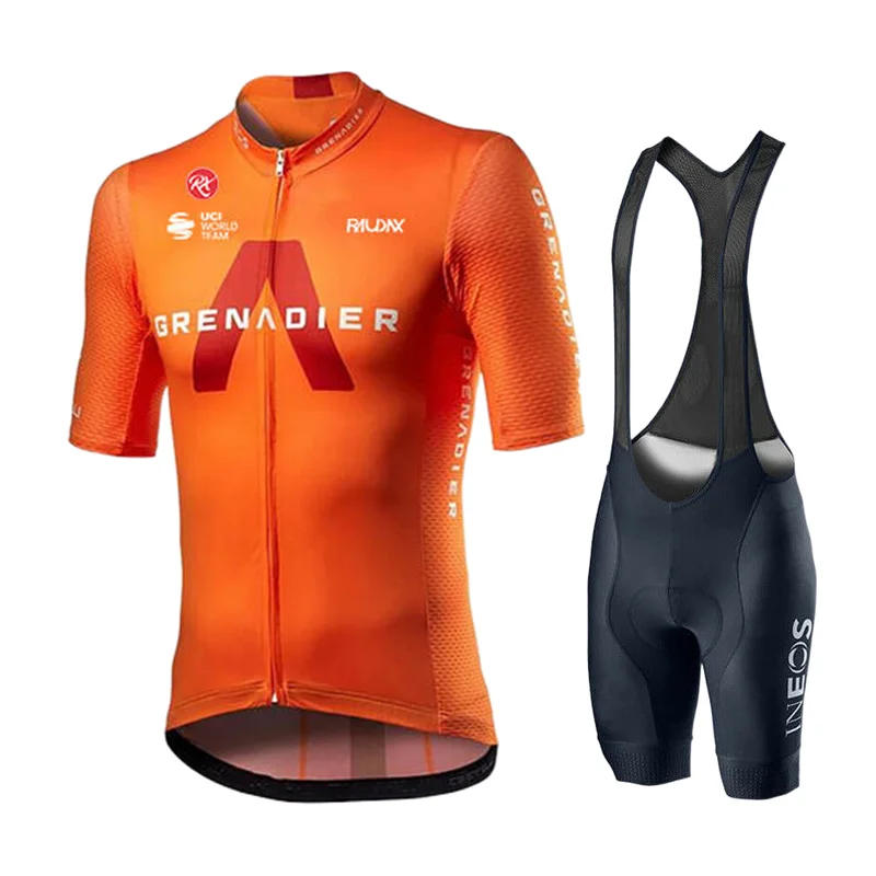 Description Picture 6 of item204 Ineos Grenadier Cycling Jersey Set  Short Sleeve Breathable Mountain Racing Bike Uniform Bib Shorts Summer Bicycle Clothing
