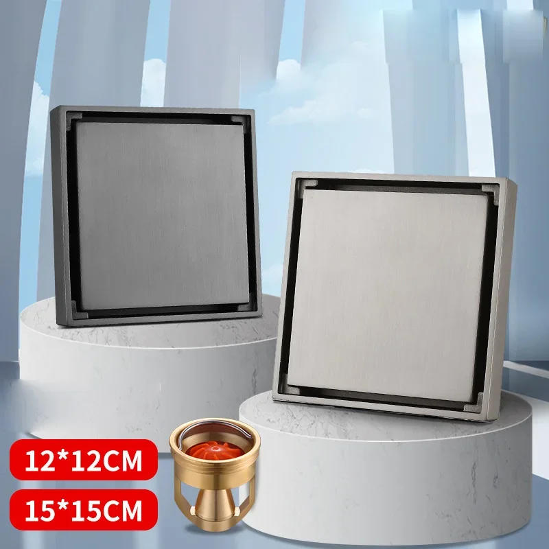 Description Picture 3 of itemSquare invisible floor drain shower room bathroom large displacement anti odor floor drain hardware bathroom accessories