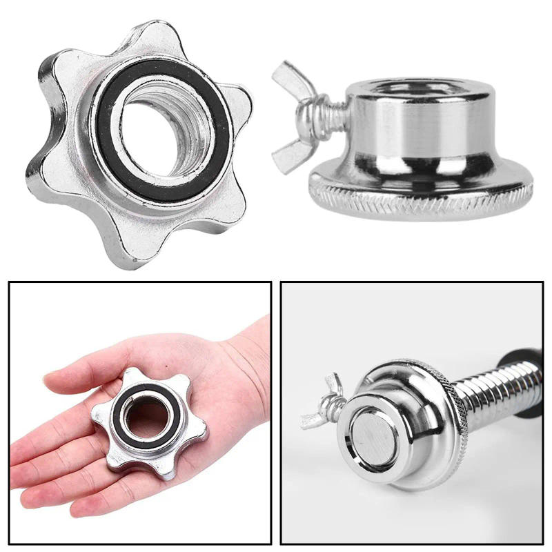 Description Picture 5 of item1 Inch Dumbbell Lock Bar Hex Nut Barbells Rod Clamps Clips Collar