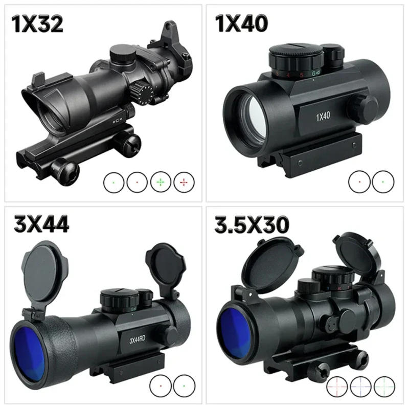 Description Picture 4 of item1X40 1X32 Red Dot Sight Compact Reflex Riflescope 3X44 3.5X30 Tactical Airsoft Sight Adjustable Optics Hunting Rifle Scope