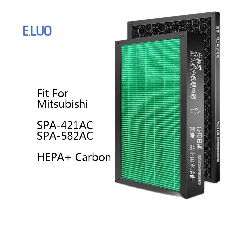 Description Picture 2 of item2Pcs/Set Suitable for Mitsubishi Heavy Industries air purifier filter SPA-421AC/582 filter element FBH/FMS activated carbon HEPA