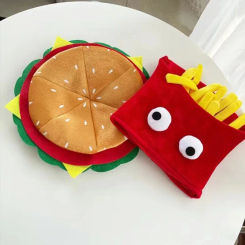 Halloween Hair Accessories Cartoon French Fries Burger Hat Creative Cute Party Dress Up Hat Stage Performance Photo Props