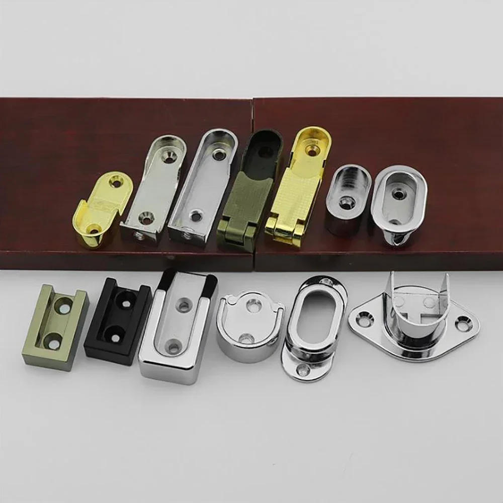 Description Picture 3 of item2 pcs chrome flange clothes tube bracket thickened hidden seat solid clothes pole clothes through seat hardware