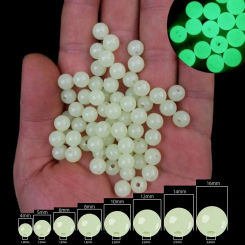 100pcs/Bag  Luminous Fishing Beads Stopper Glow Tool Hard Rubber Sinking Glow Fishing Beads Fishing Rig Tube Sleeve Accessories