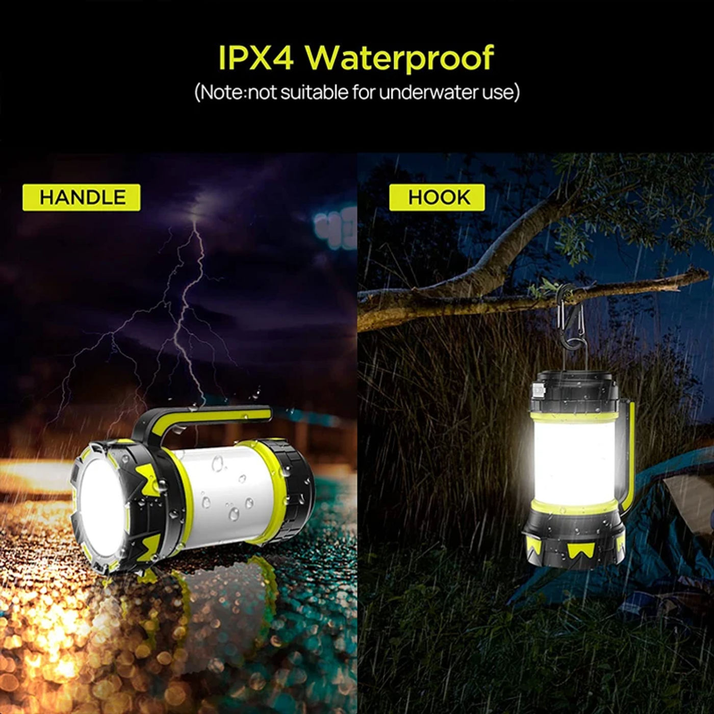 Description Picture 5 of itemCamp Lamp LED Tent Light USB Rechargeable Flashlight Dimmable Spotlight Work Light Waterproof Searchlight Emergency Lantern