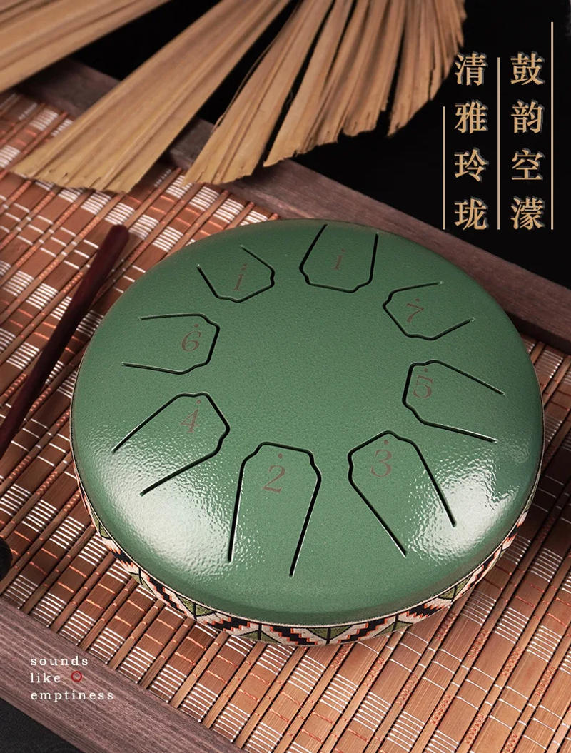Description Picture 5 of itemTreble Steel Tongue Drum 6 Inch 8 Note Mini Hand Drum for Children Beginner Ethereal Drums Meditation Musical Instruments Toys