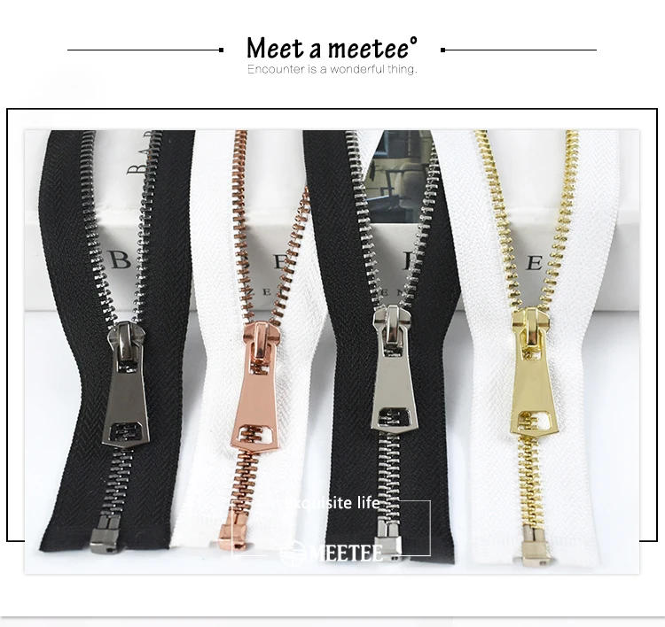 Description Picture 3 of item2Pcs Meetee 5# Metal Zippers 15/60/70/80cm Auto Lock Zips for Down Coat Garments Zipper Shoes Pocket Garment Sewing Accessories