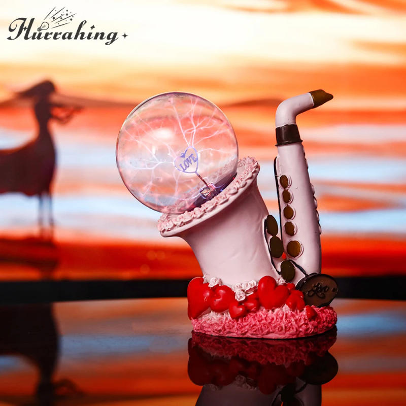 Description Picture 5 of itemViolin & Saxophone Crystal Plasma Light 4 Inch Glass Ball Touch Sensing Science Enlightenment Cool Interior Decoration Ornament
