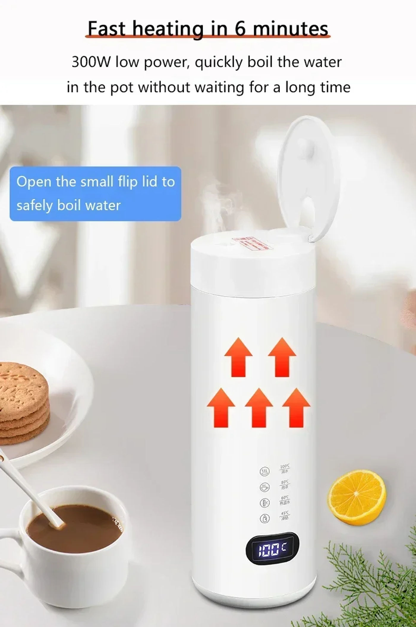 Description Picture 5 of item400ML electric water cup intelligent boiling cup electric cup multifunctional health cup portable boiling electric kettle