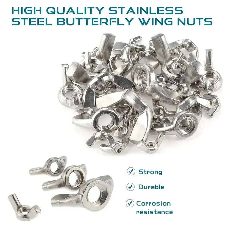 Description Picture 3 of item20Pcs 1/4" Wing Nuts Zinc Plated Fasteners Parts M6 Inches Butterfly