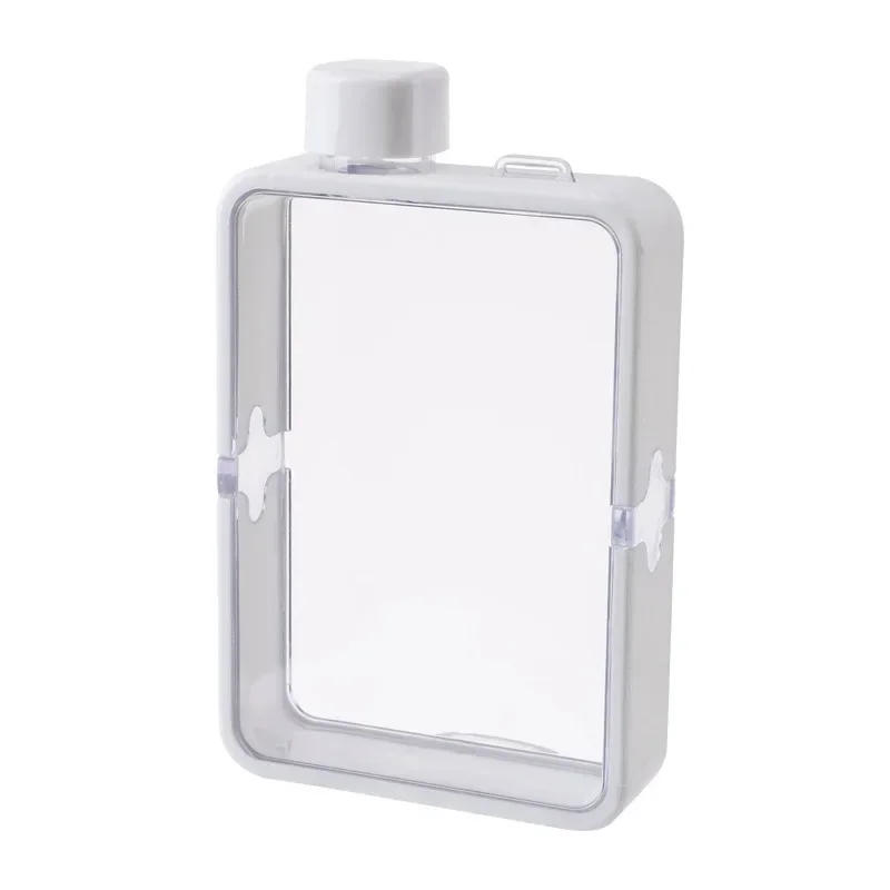 Description Picture 5 of item380ML Sports Water Bottle Portable Travel Flat Square Water Cup A5 Size Outdoor Fitness Transparent Kettle for Sports