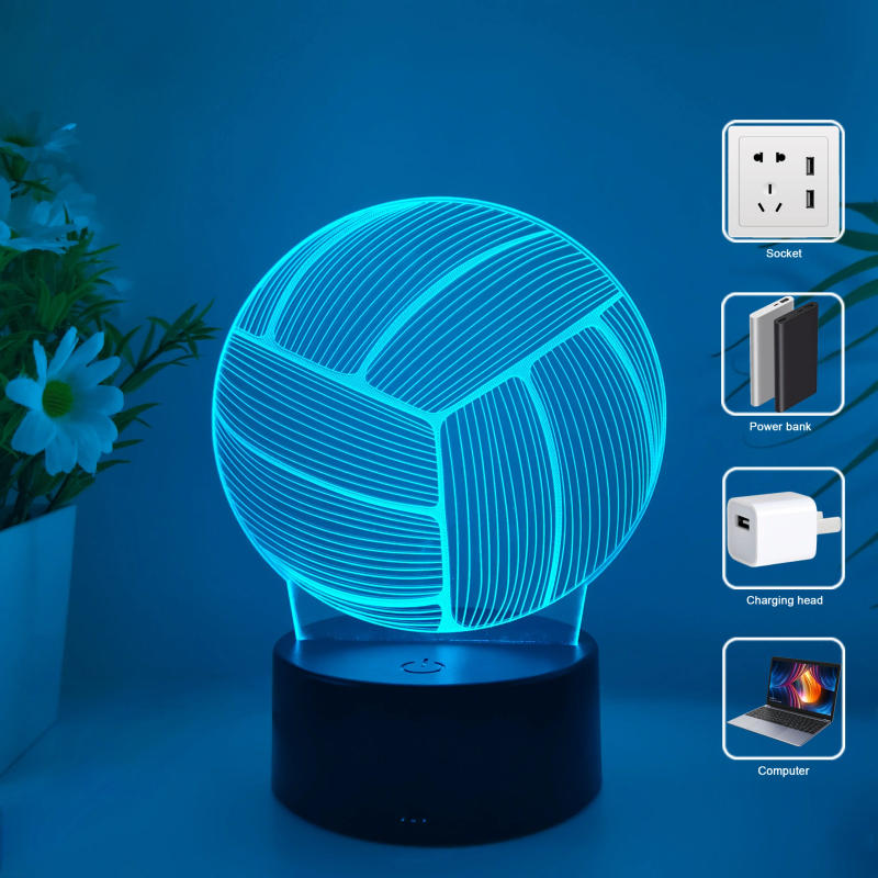 Description Picture 3 of item1pcs volleyball 3D nightlight, holiday decoration table light, USB bedroom companion sleeping light, gift nightlight for friends